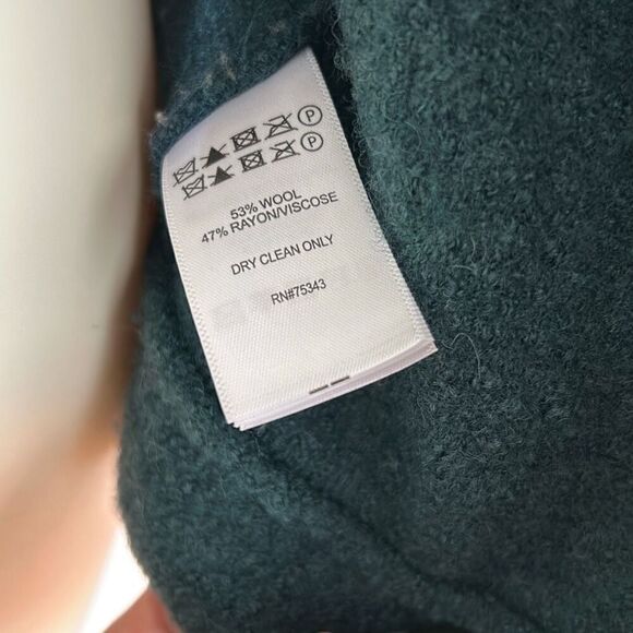 TAHARI Forest Green Wool Blend Sweater Jacket Size Small - Picture 4 of 9